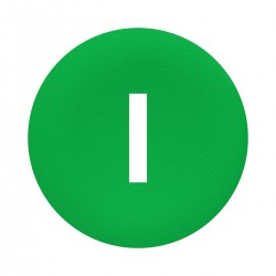 Green cap, marked I for circular pushbutton, diameter 22