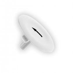 White cap, marked arrow for circular pushbutton, diameter 22