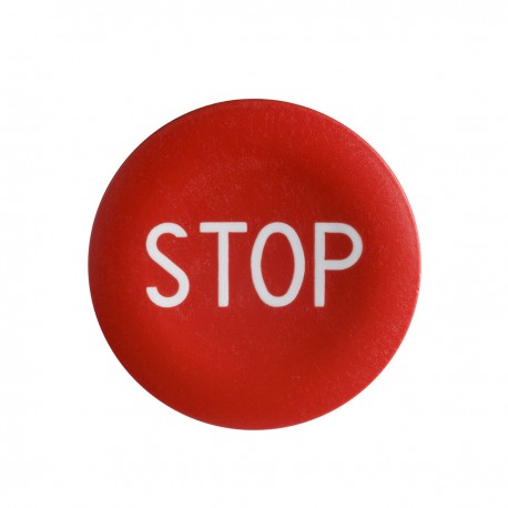 Kapica crvena, marked STOP for circular pushbutton, diameter 22