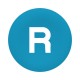 Blue cap, marked R for circular pushbutton, diameter 22