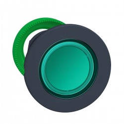 Flush mounted Green flush caps pushbutton head for legend insertion