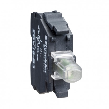 White flashing light block for head diameter 22, integral LED, 120V, screw clamp terminals