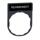 Legend holder 30 x 40 mm with legend 8 x 27 mm with marking REARMEMENT