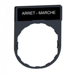 Legend holder 30 x 40 mm with legend 8 x 27 mm with marking ARRET-MARCHE