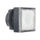 Square white illuminated pushbutton head diameter 22, push push, for integral LED