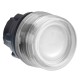 Flush white illuminated pushbutton head diameter 22, spring return, for integral LED