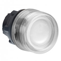 Flush white illuminated pushbutton head diameter 22, spring return, for integral LED