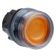 Flush orange illuminated pushbutton head diameter 22, spring return, for integral LED