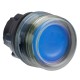 Flush blue illuminated pushbutton head diameter 22, spring return, for integral LED