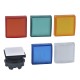 Square pilot light head diameter 22, with 5 colour plain lenses for integral led