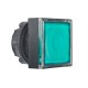 Green square flush illum pushbutton head diameter 22, spring return, for integral LED