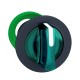 Flush mounted Green illuminated selector switch head, 3 positions, return left to center