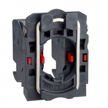 Single contact block with body fixing collar, 2NC, plug in connector