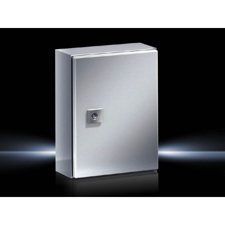 AE Compact enclosure, 200x300x155 mm, Stainless steel , with mounting plate, single-door, with one cam lock