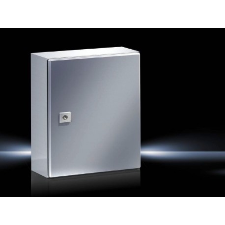 AE Compact enclosure, 300x380x210 mm, Stainless steel, with mounting plate, single-door, with one cam lock