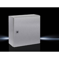 AE Compact enclosure, 380x380x210 mm, Stainless steel, with mounting plate, single-door, with one cam lock
