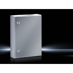 AE Compact enclosure, 380x600x210 mm, Stainless steel, with mounting plate, single-door, with two cam locks