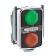 Green flush, red flush illuminated double-headed pushbutton diameter 22, unmarked