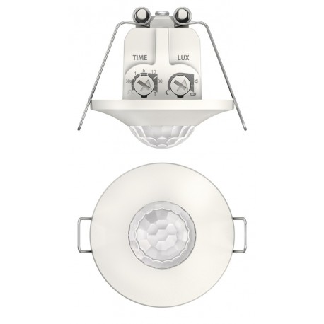 Passive infra-red motion detector Piccola S360-100 DE WH, for ceiling installation, circular detection area 360°, up to 8 m or