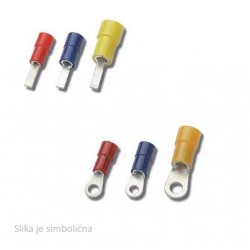 Ring terminal, insulated red, 0,25..1,5 mm2, M4