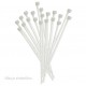 Cable tie, white, 2,5x200 mm, with identification, 100 pcs