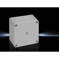 Kutija PK  polikarbonatna, 94x94x57 mm, bez otvora za uvodnice, 94x94x57 mm, ojačano staklenim vlaknima, sa sivim poklopcem