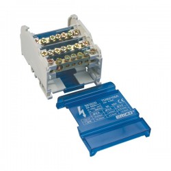 TD Compact Four Pole Distribution Block, 80..100 A, 1 Line Side Connections, 6 Load Side Connections