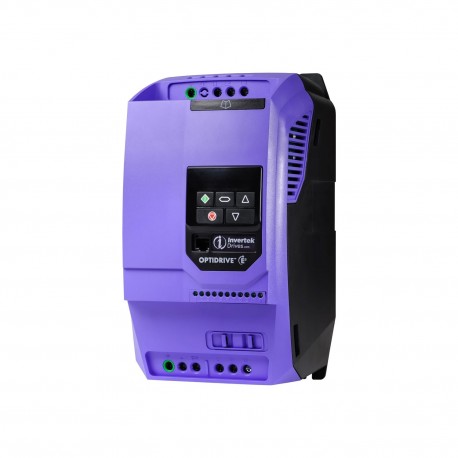Variable speed drive Optidrive E3, 380..480 VAC, 3P..3P joint, 18 A, 7,5 kW, with EMC filter and brake transistor, IP20, book m