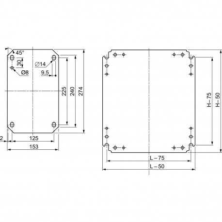 Montažna ploča za PLM i CRN ormare, metalna, 300x300 mm