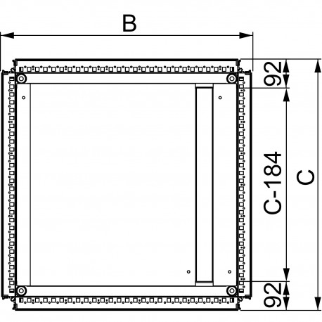 Spacial SF 1 entry cable gland plate - fixed by clips - 600x600 mm