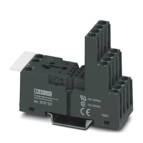 ECOR-2 relay base, for industrial relay with 2 or 4 changeover contacts, screw connection, plug-in option for input..interferen