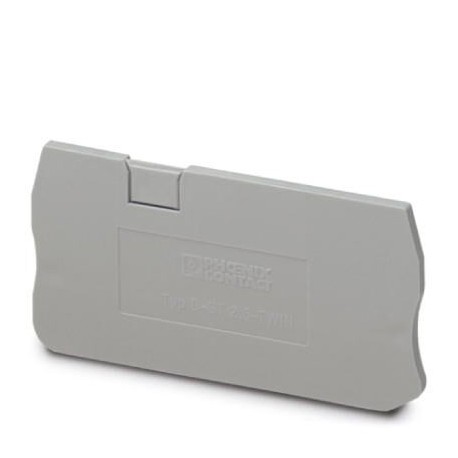 End cover, l: 60.5 mm, w: 2.2 mm, h: 29 mm, gray