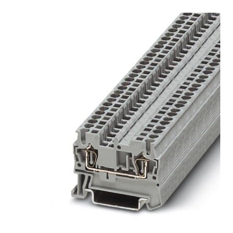 Feed-through terminal block, 800 V, 24 A, Spring-cage connection, No. of connections: 2, cross section: 0.08 mm2 - 4 mm2, gra