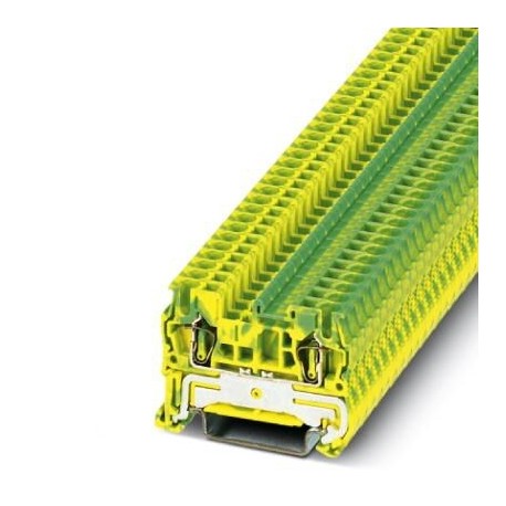 Spring cage ground terminal block, Spring-cage connection, No. of connections: 2, cross section: 0.08 mm2 - 4 mm2, green-yell