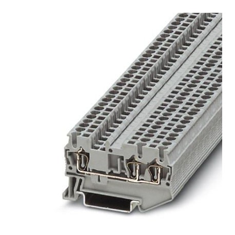Feed-through terminal block, 800 V, 24 A, Spring-cage connection, No. of connections: 3, cross section: 0.08 mm2 - 4 mm2, gra