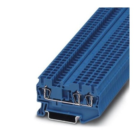 Feed-through terminal block, 800 V, 24 A, Spring-cage connection, No. of connections: 3, cross section: 0.08 mm2 - 4 mm2, blu