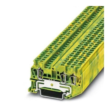 Ground modular terminal block, Spring-cage connection, No. of connections: 3, cross section: 0.08 mm2 - 4 mm2, green-yellow