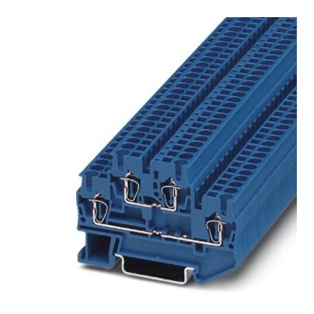 Double-level spring-cage terminal block, Spring-cage connection, cross section: 0.08 mm2 - 4 mm2, blue
