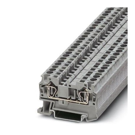 Feed-through terminal block, 800 V, 32 A, Spring-cage connection, No. of connections: 2, cross section: 0.08 mm2 - 6 mm2, gra