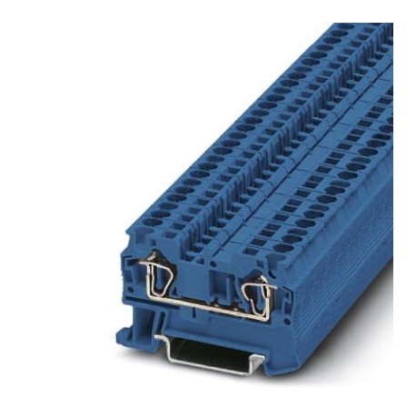 Feed-through terminal block, 800 V, 32 A, Spring-cage connection, No. of connections: 2, cross section: 0.08 mm2 - 6 mm2, blu