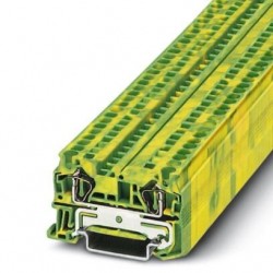Spring cage ground terminal block, Spring-cage connection, No. of connections: 2, cross section: 0.08 mm2 - 6 mm2, green-yell
