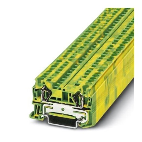 Spring cage ground terminal block, Spring-cage connection, No. of connections: 2, cross section: 0.08 mm2 - 6 mm2, green-yell