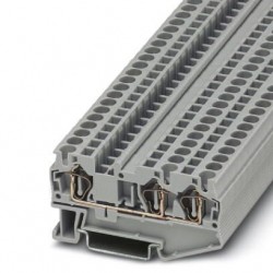 Feed-through terminal block, 800 V, 32 A, Spring-cage connection, No. of connections: 3, cross section: 0.08 mm2 - 6 mm2, gra
