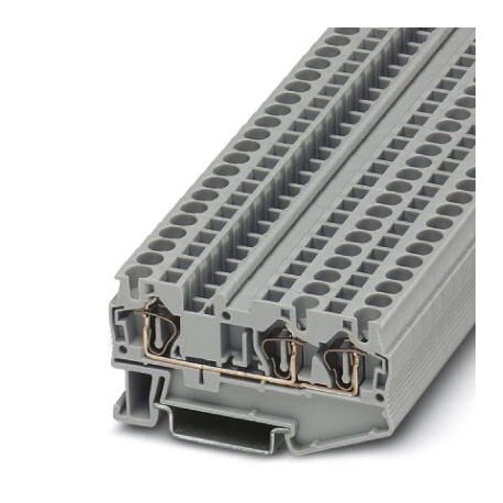 Feed-through terminal block, 800 V, 32 A, Spring-cage connection, No. of connections: 3, cross section: 0.08 mm2 - 6 mm2, gra