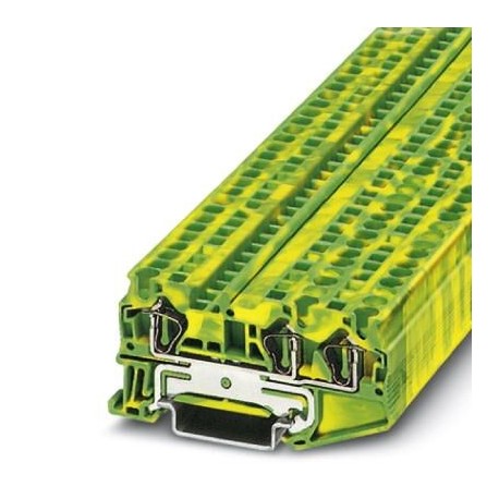 Ground modular terminal block, Spring-cage connection, No. of connections: 3, cross section: 0.08 mm2 - 6 mm2, green-yellow