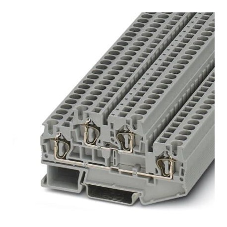 Double-level spring-cage terminal block, Spring-cage connection, cross section: 0.08 mm2 - 6 mm2, gray