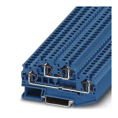 Double-level spring-cage terminal block, Spring-cage connection, cross section: 0.08 mm2 - 6 mm2, blue