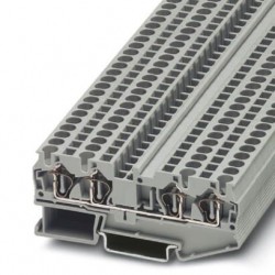 Feed-through terminal block, 800 V, 32 A, Spring-cage connection, No. of connections: 4, cross section: 0.08 mm2 - 6 mm2, gra