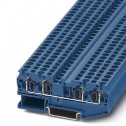 Feed-through terminal block, 800 V, 32 A, Spring-cage connection, No. of connections: 4, cross section: 0.08 mm2 - 6 mm2, blu