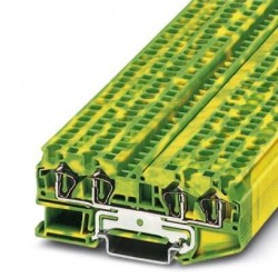 Ground modular terminal block, Spring-cage connection, No. of connections: 4, cross section: 0.08 mm2 - 6 mm2, green-yellow